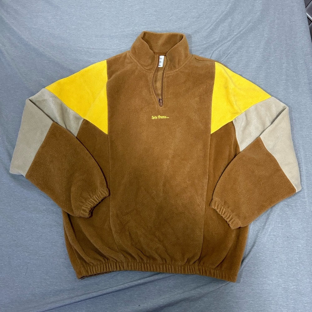 iets frans fleece pullover quarter zip sweater